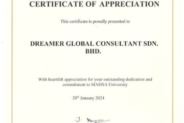 DGC has received a Certificate of Appreciation from MAHSA University